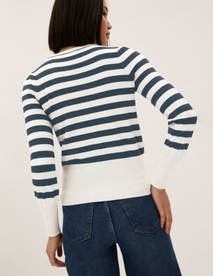 Striped Crew Neck Jumper M S Collection M S