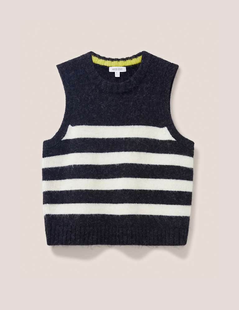 Striped Crew Neck Knitted Vest | White Stuff | Mu0026S
