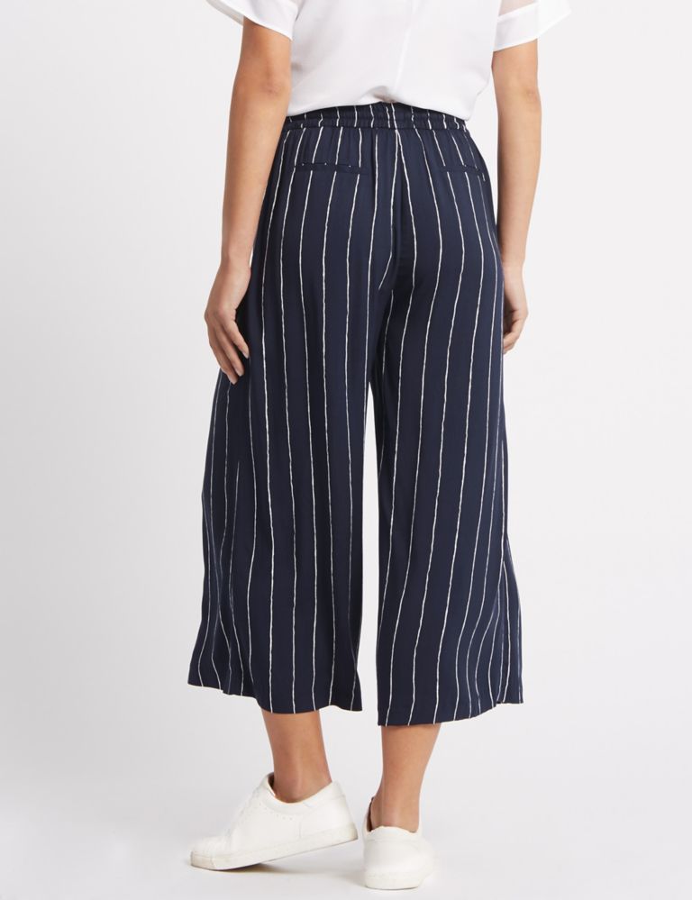 Striped Cropped Wide Leg Trousers 4 of 6