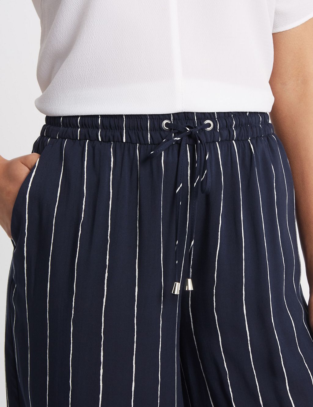 Striped Cropped Wide Leg Trousers 5 of 6