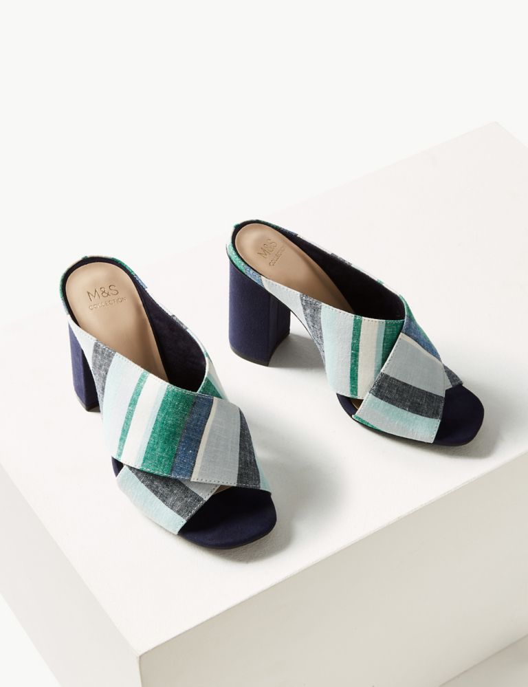 Striped Crossover Mule Sandals 3 of 5