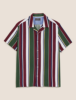 Striped Cuban Collar Shirt Image 2 of 5