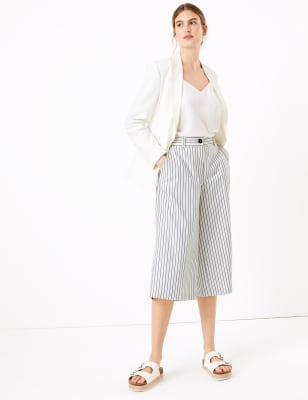 striped cropped trousers