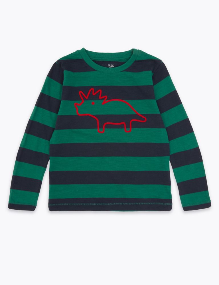 Striped Dinosaur Print Top (3 Months - 7 Years) 2 of 4