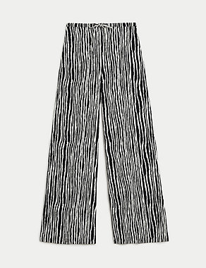 Striped Drawstring Wide Leg Trousers Image 2 of 5