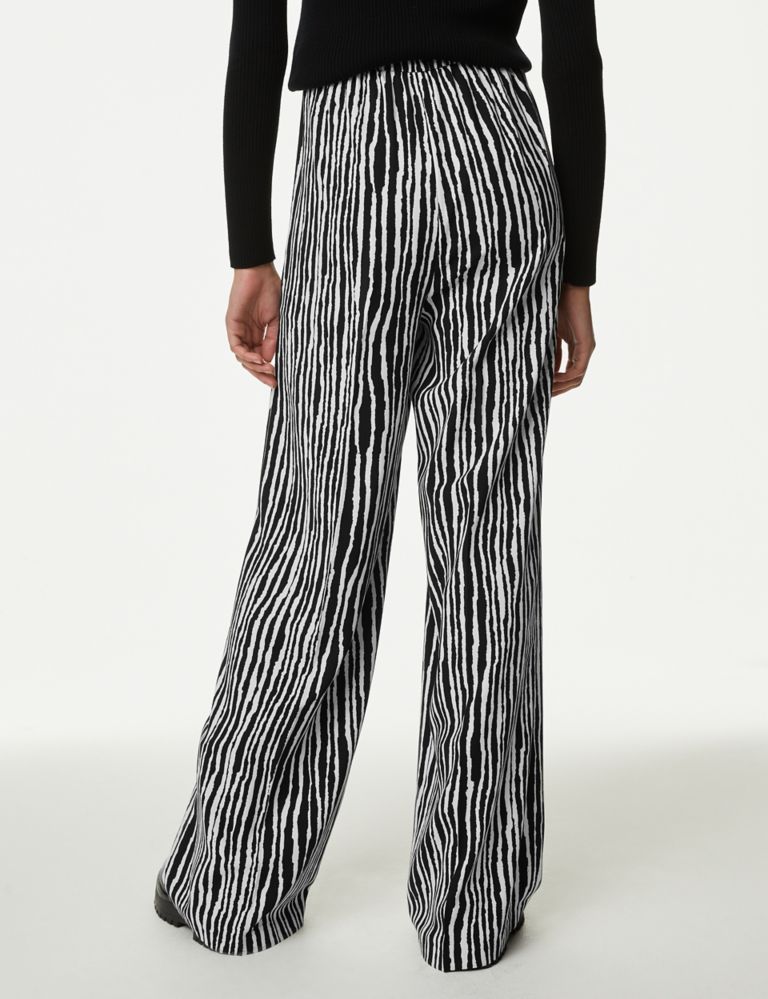 Striped Drawstring Wide Leg Trousers 5 of 5