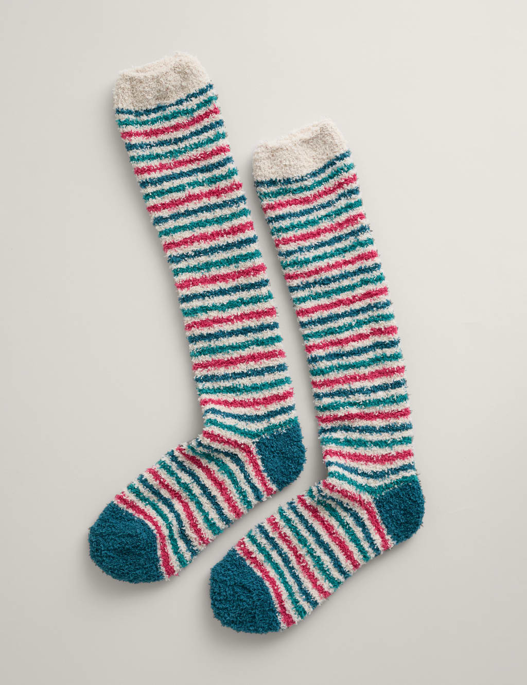 Striped Fluffy Knee High Socks Seasalt Cornwall M&S