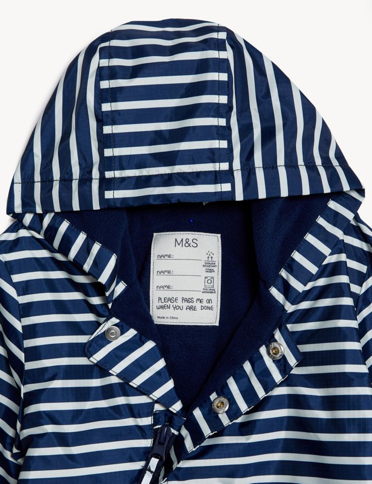 Striped Hooded Puddlesuit (0-3 Yrs) 3 of 3