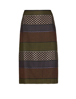 Striped Jacquard A-Line Skirt Image 2 of 4