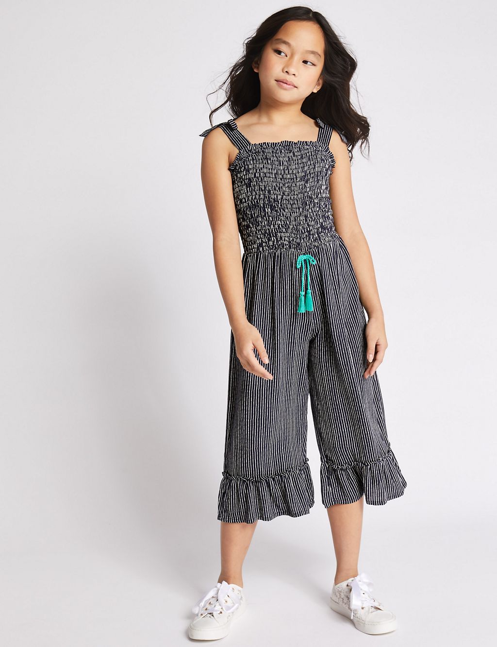 Striped Jumpsuit with Tassel cord (3-16 Years) 3 of 4