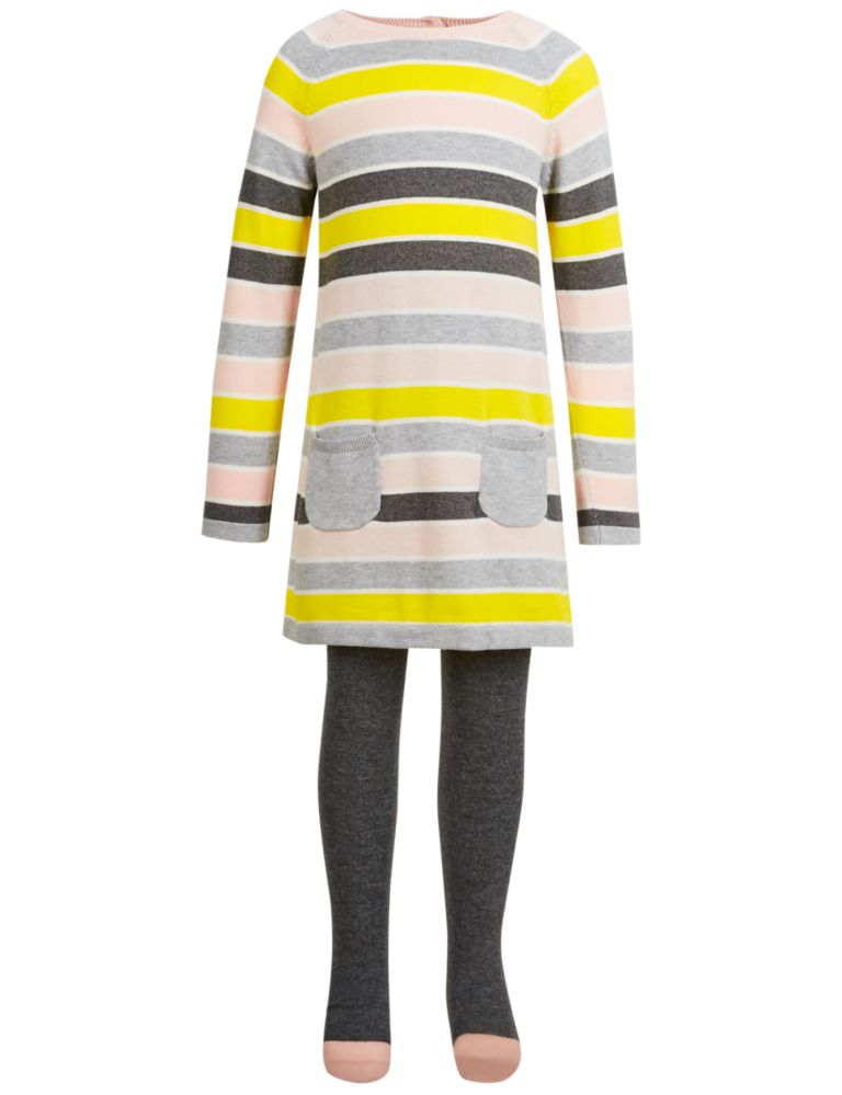 Striped Knit Dress with Tights (1-7 Years) 4 of 5