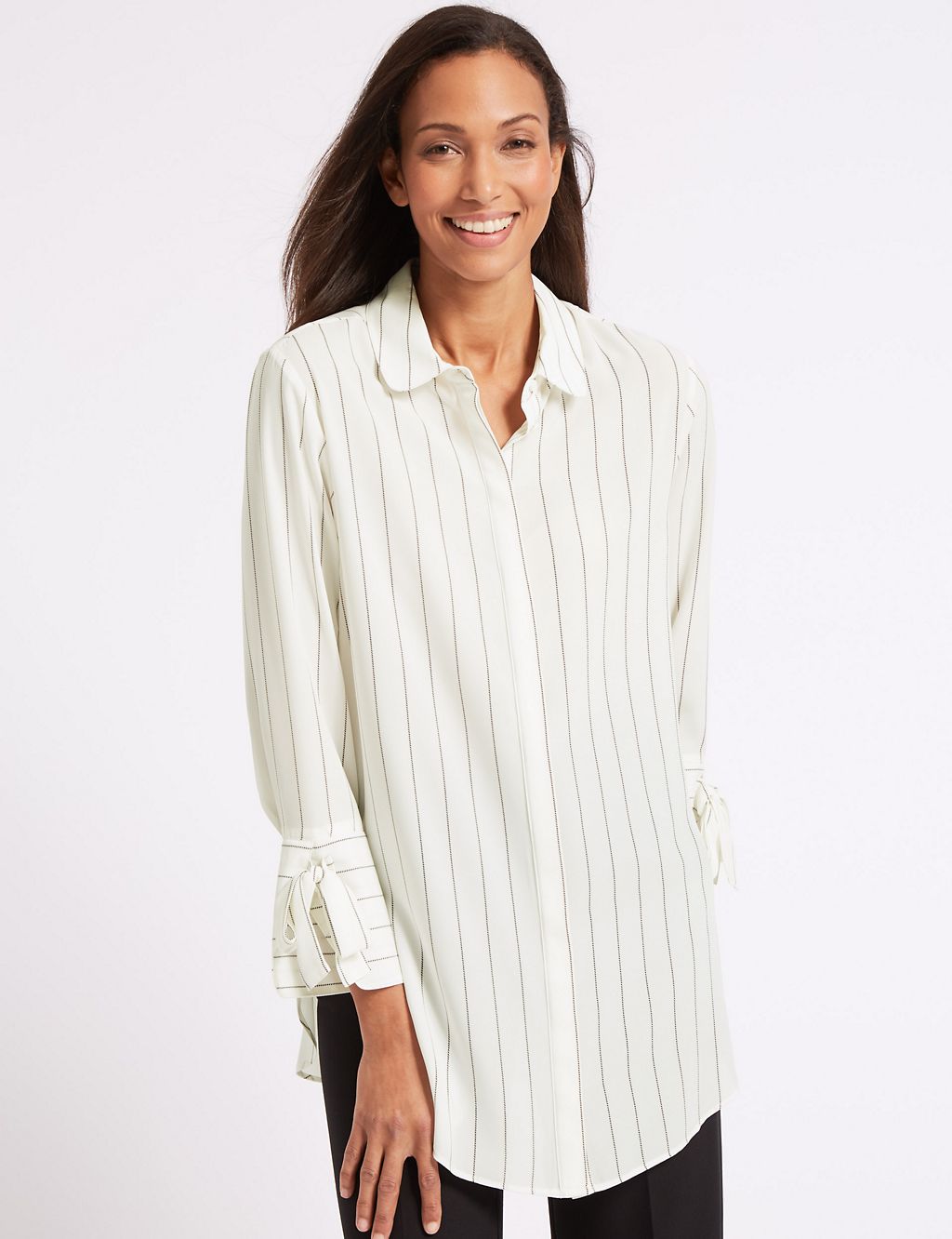 Striped Longline Long Sleeve Shirt 3 of 5