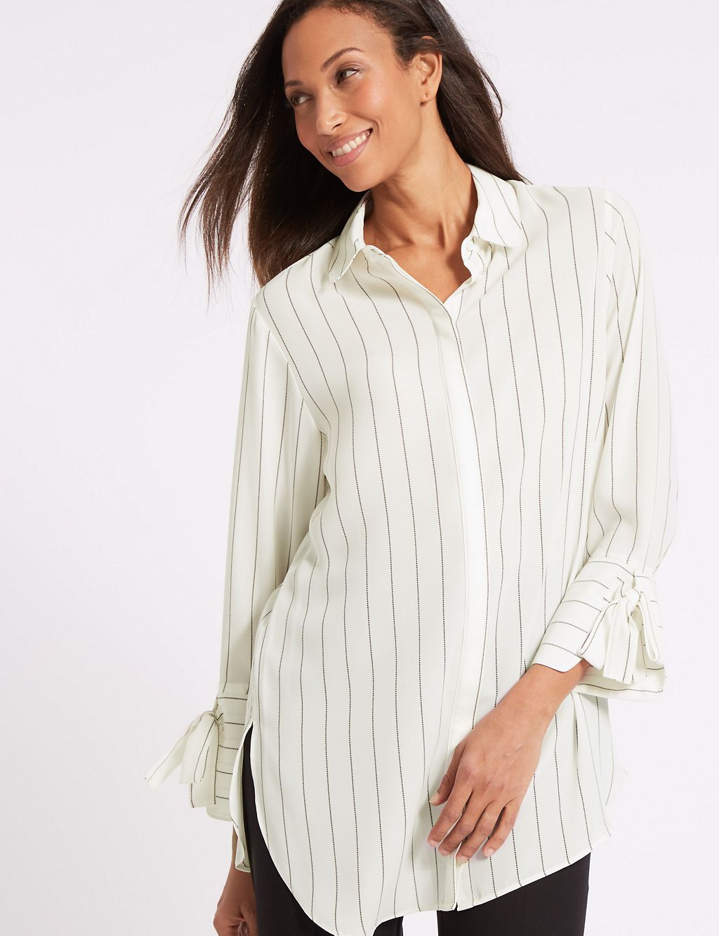 Striped Longline Long Sleeve Shirt 2 of 5
