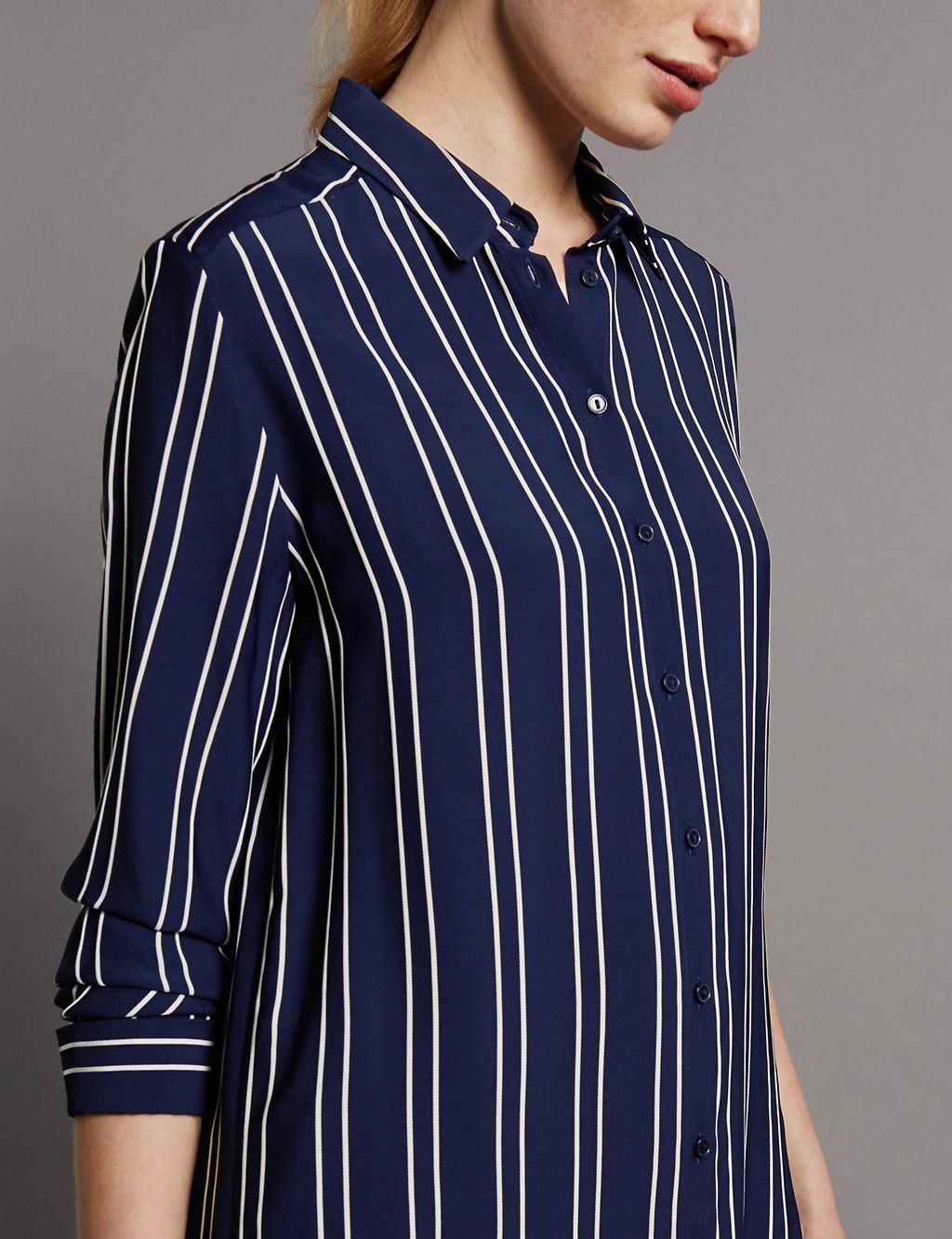 Striped Longline Long Sleeve Shirt 4 of 4