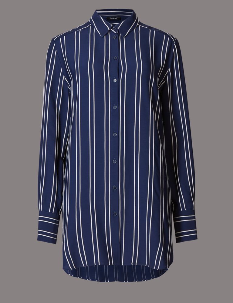 Striped Longline Long Sleeve Shirt 2 of 4