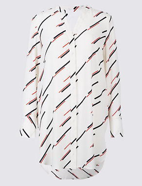 Striped Longline Long Sleeve Tunic Image 2 of 4