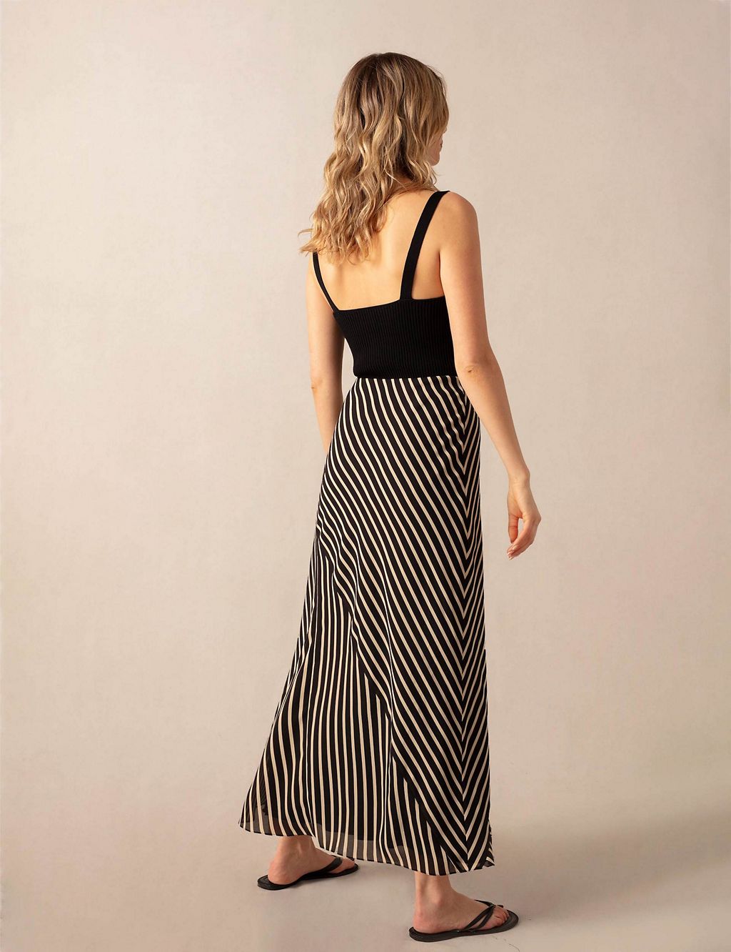 Striped Maxi Slip Skirt 4 of 4