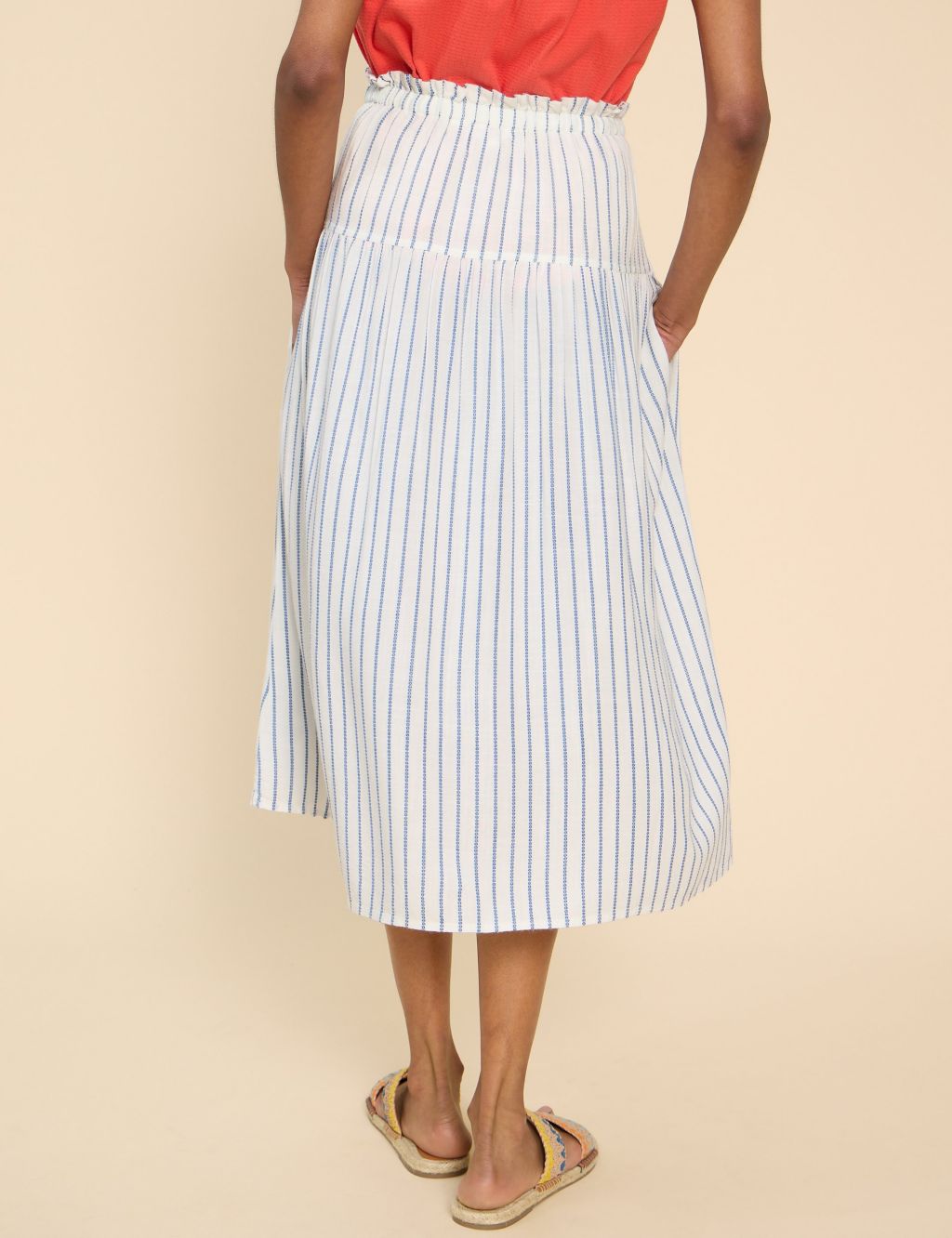 Striped Midi Tiered Skirt 2 of 6