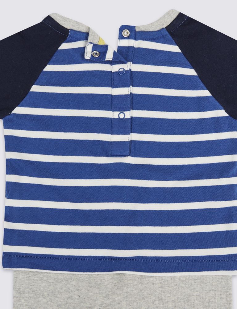 Striped Mock Pure Cotton All in One 3 of 5