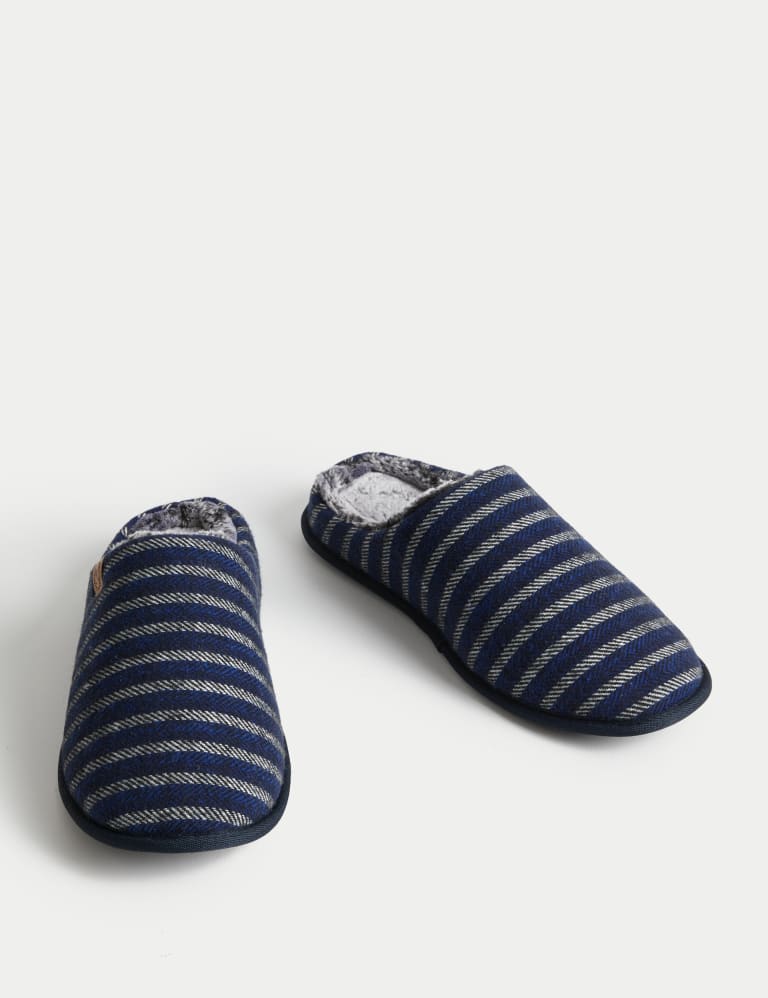 Striped Mule Slippers with Freshfeet