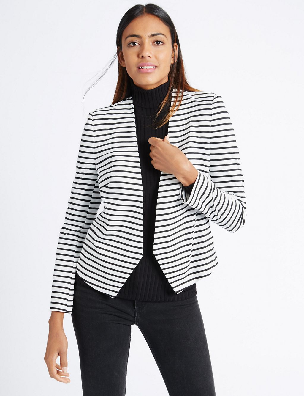 Striped Open Front Jacket 3 of 4