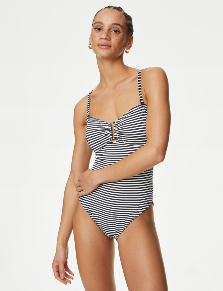 Striped Padded U-Wire Bandeau Swimsuit 4 of 6