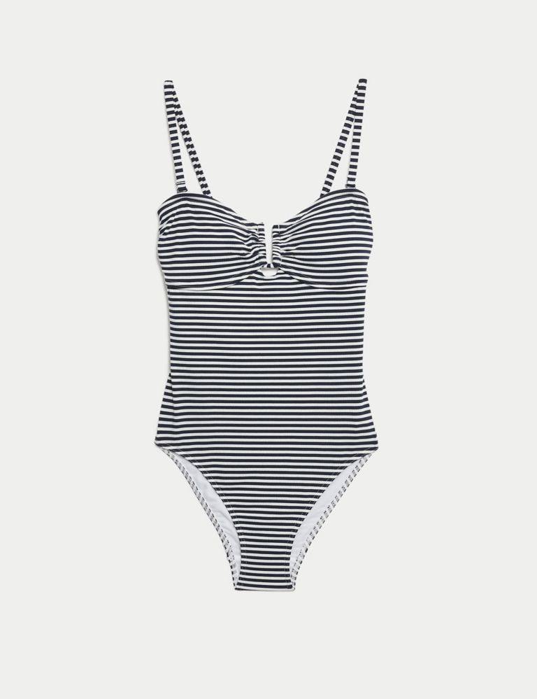 Striped Padded U-Wire Bandeau Swimsuit 2 of 6