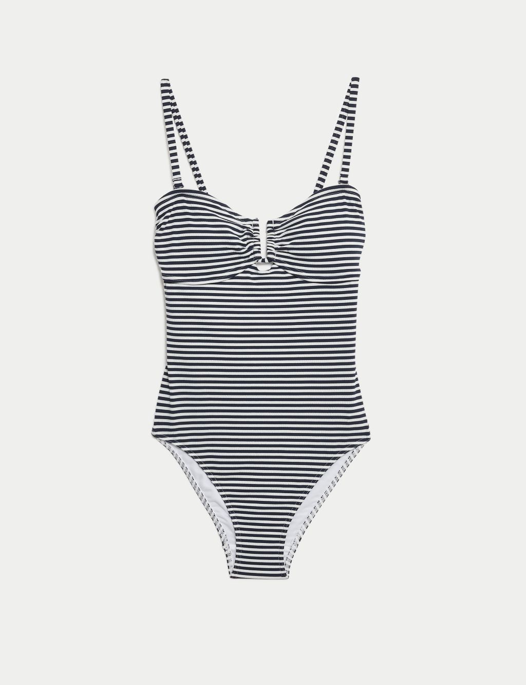 Striped Padded U-Wire Bandeau Swimsuit 1 of 6