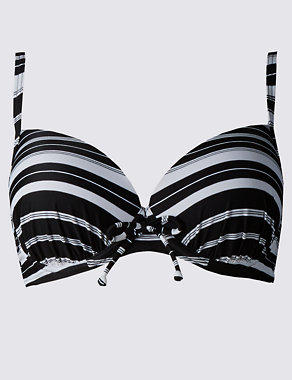 Striped Padded Underwired Bikini Top B-E Image 2 of 4