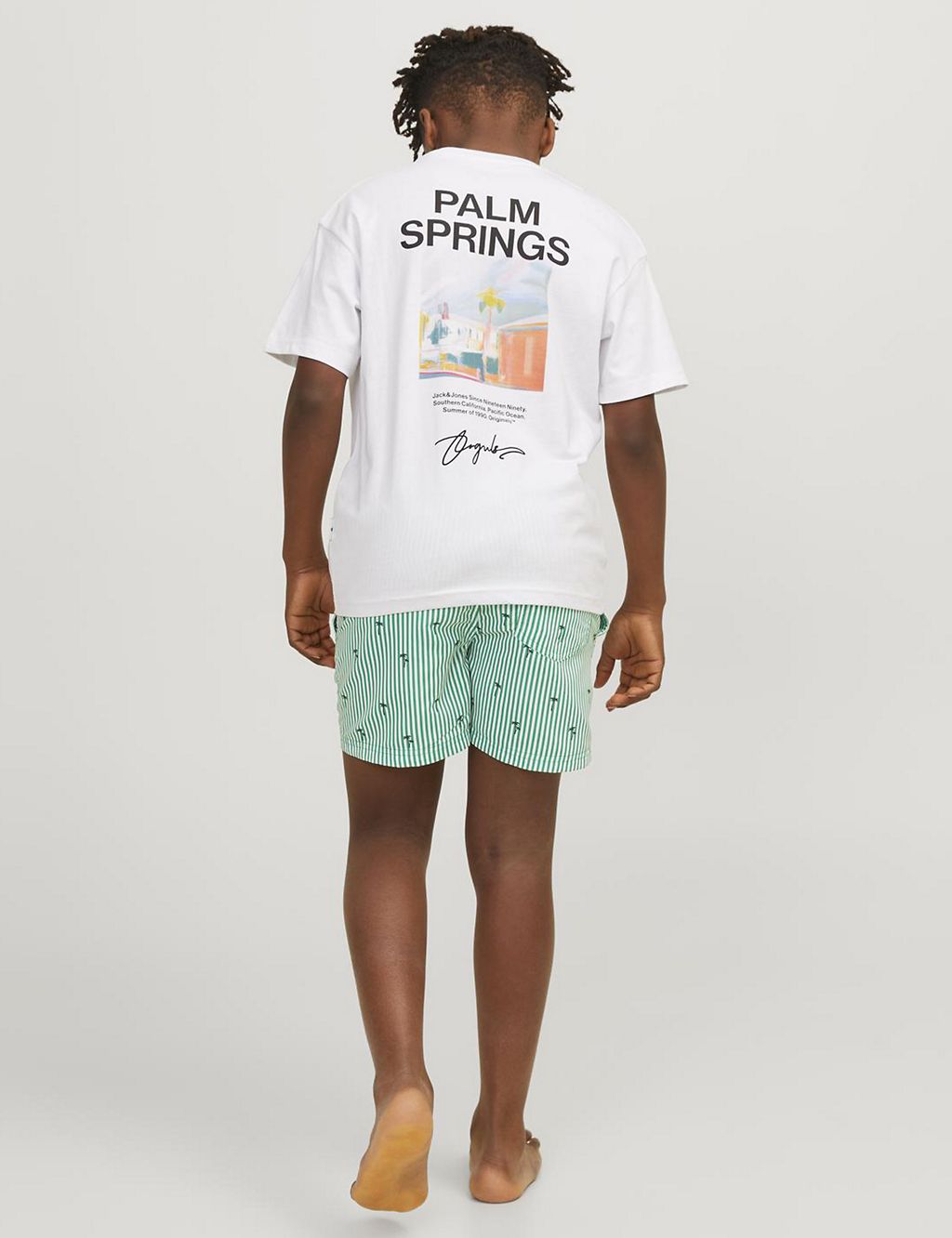 Striped Palm Print Swim Shorts (8-16 Yrs) 7 of 8