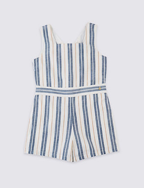 Striped Playsuit (3-16 Years) Image 2 of 3