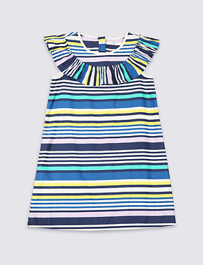 Striped Pure Cotton Dress (3-14 Years) Image 2 of 4