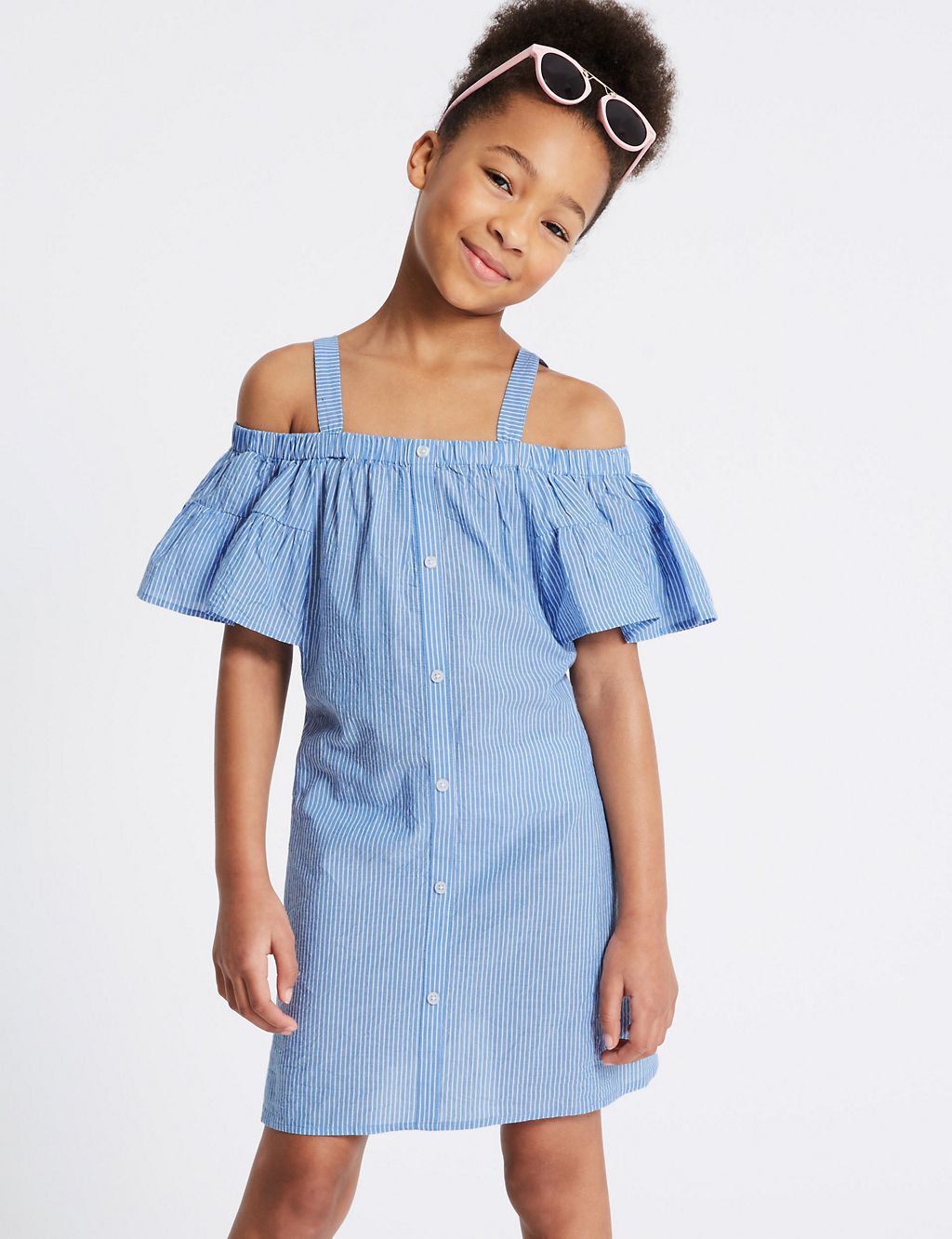 Striped Pure Cotton Dress (3-16 Years) 3 of 5
