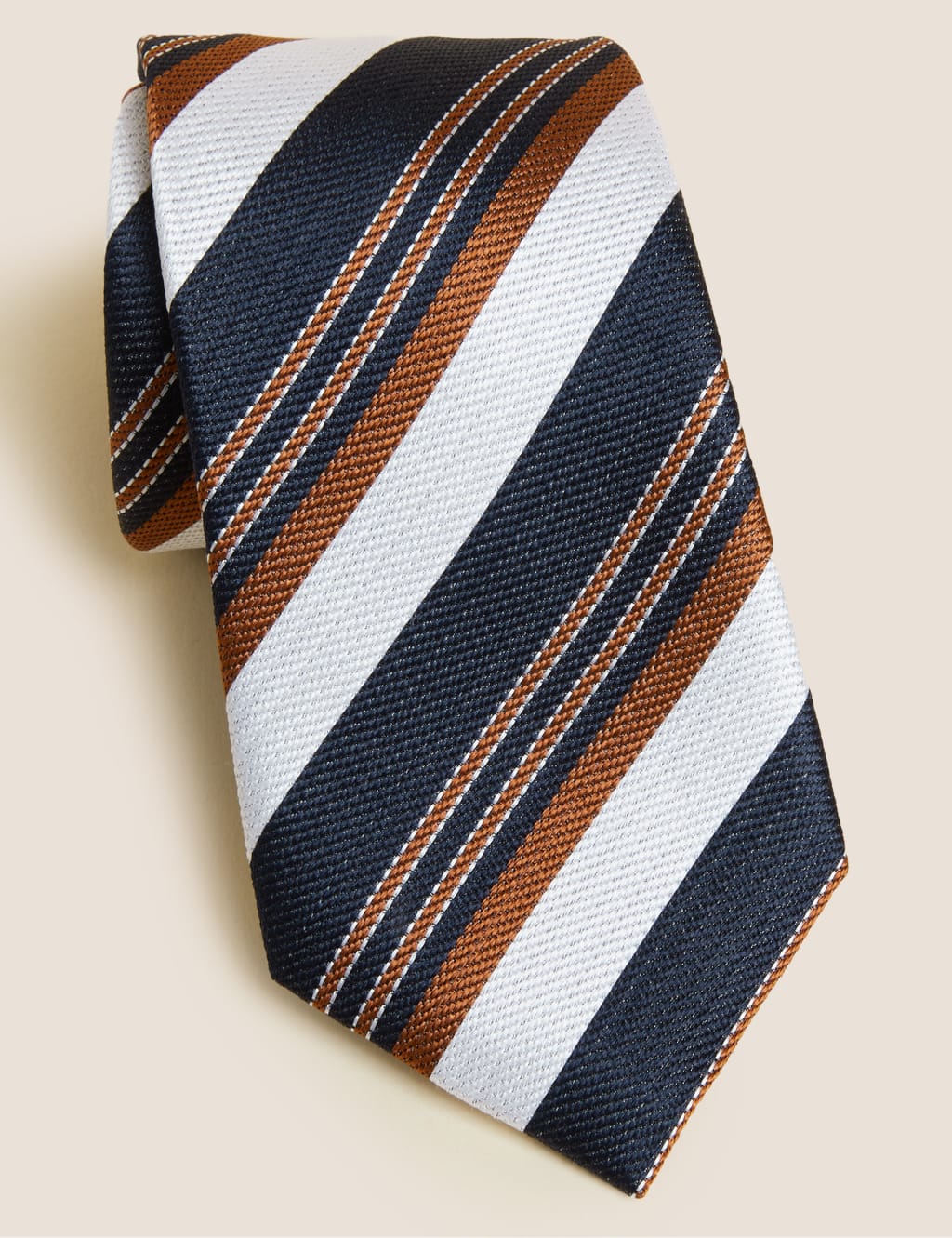 Striped Pure Silk Tie 1 of 2