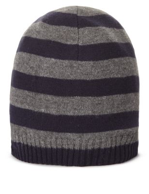 Striped Reversible Beanie Hat Image 1 of 2