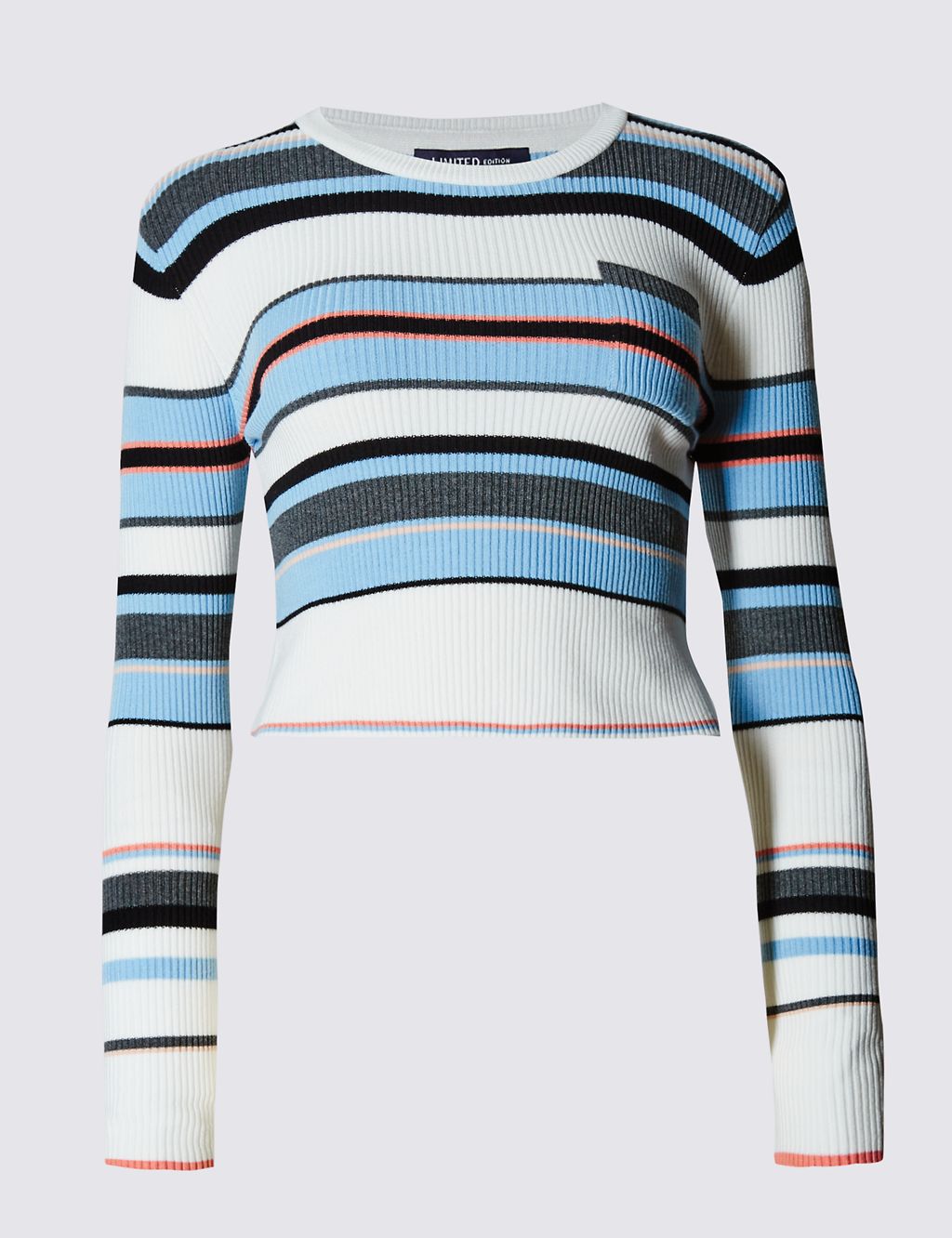 Striped Ribbed Crop Jumper 1 of 3