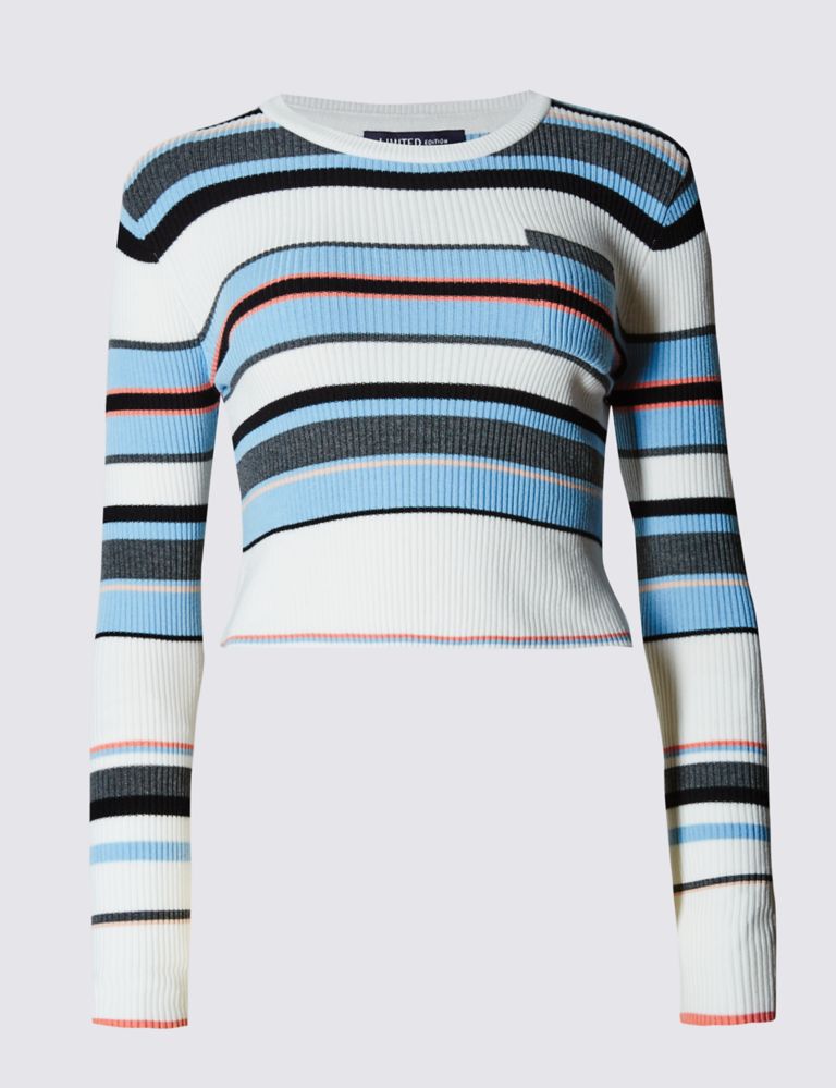 Striped Ribbed Crop Jumper 2 of 3