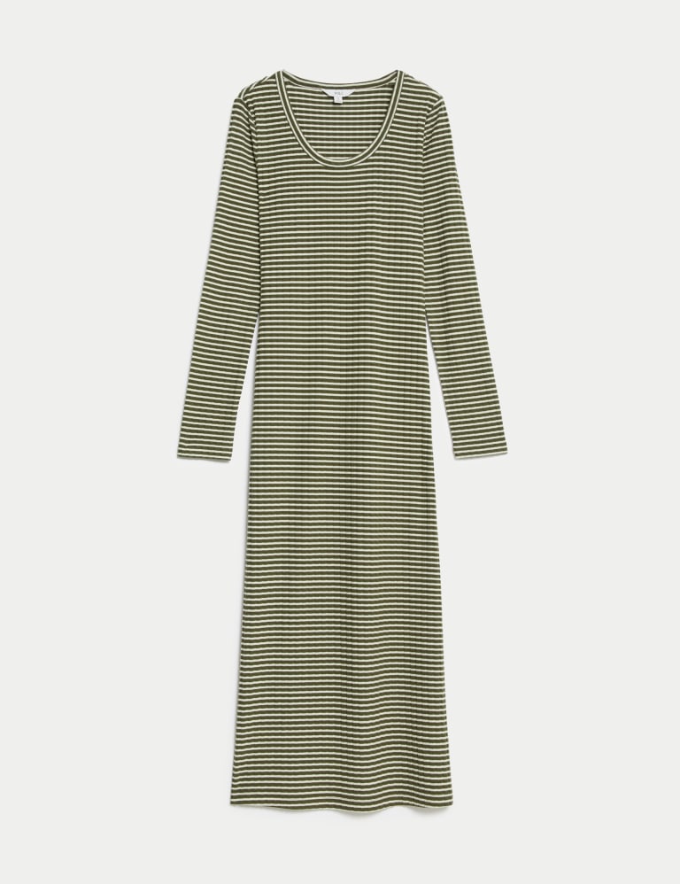 Striped Ribbed Midi Column Dress M S Collection M S