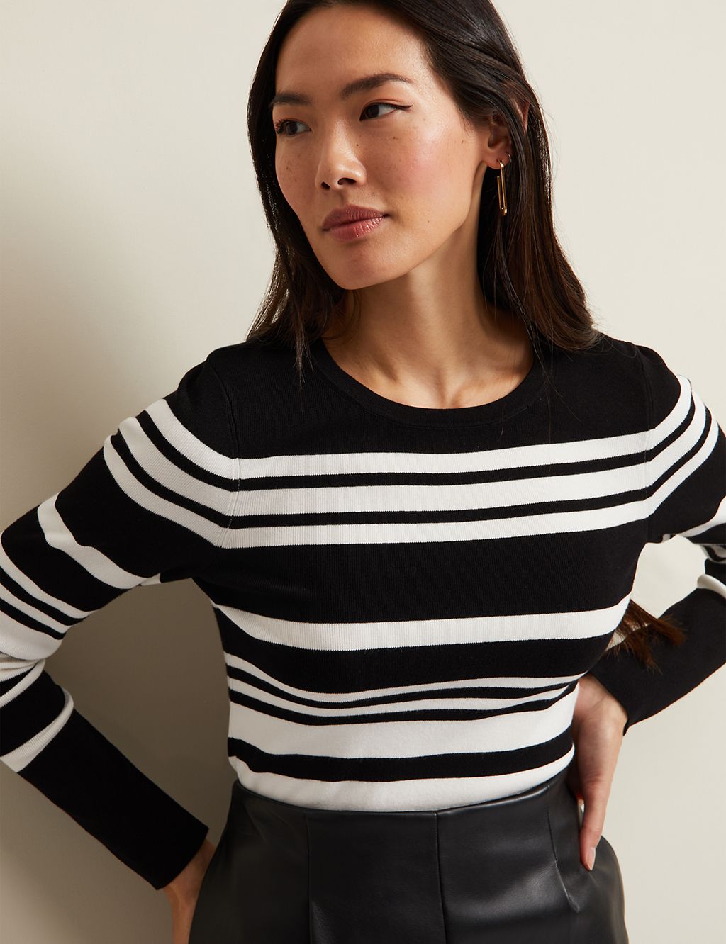 Striped Ribbed Round Neck Jumper 7 of 7