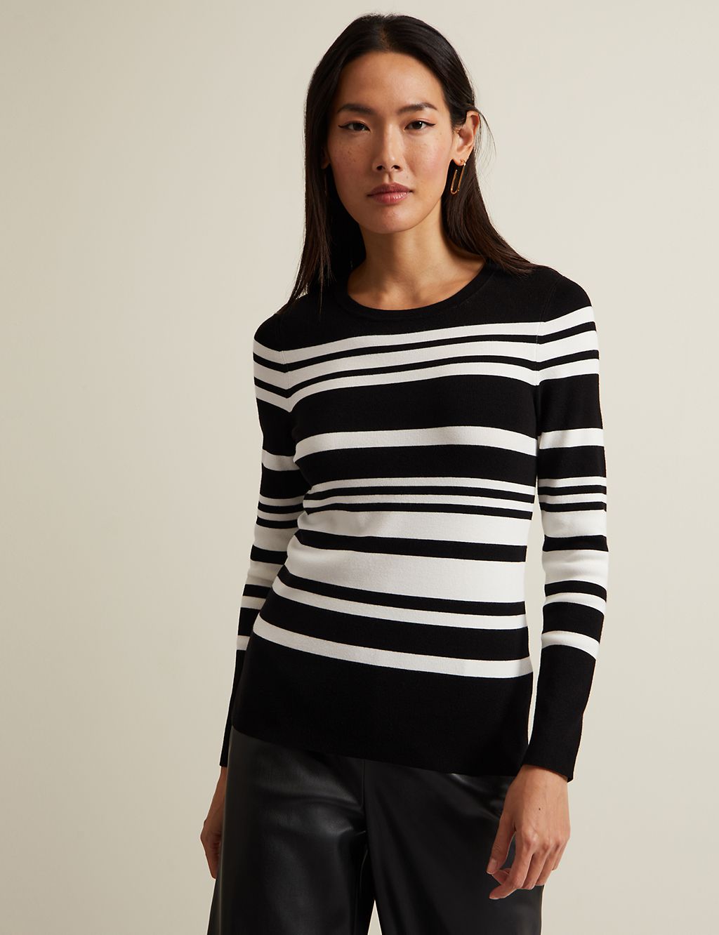 Striped Ribbed Round Neck Jumper 4 of 7