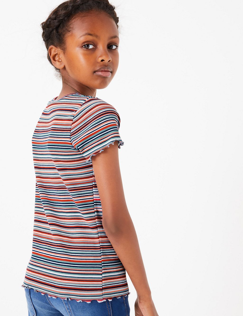 Striped Ribbed T-Shirt (3-16 Years) 4 of 4