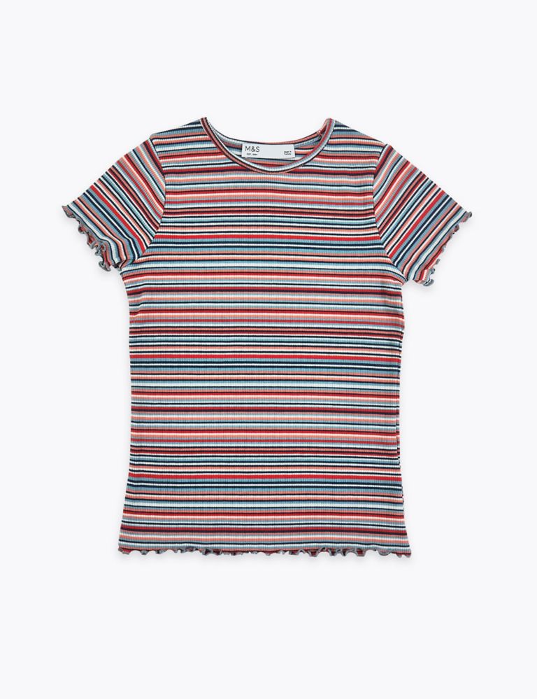 Striped Ribbed T-Shirt (3-16 Years) 2 of 4