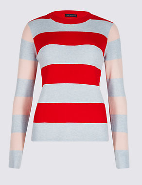 Striped Round Neck Long Sleeve Jumper Image 2 of 4