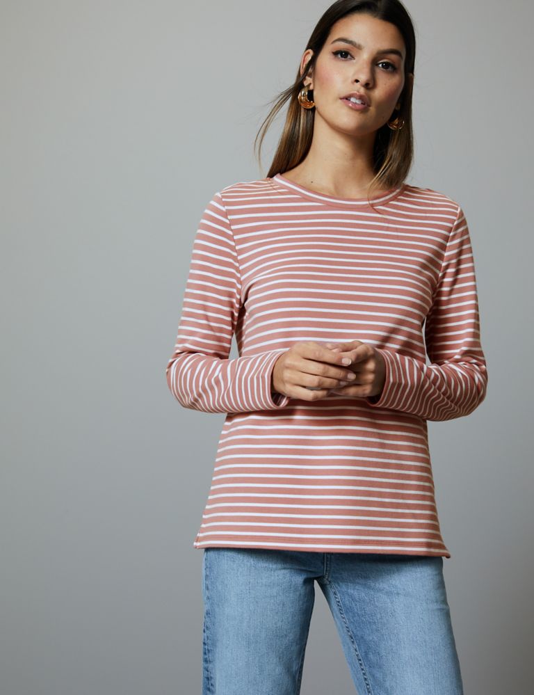 Striped Round Neck Long Sleeve T-Shirt 3 of 4
