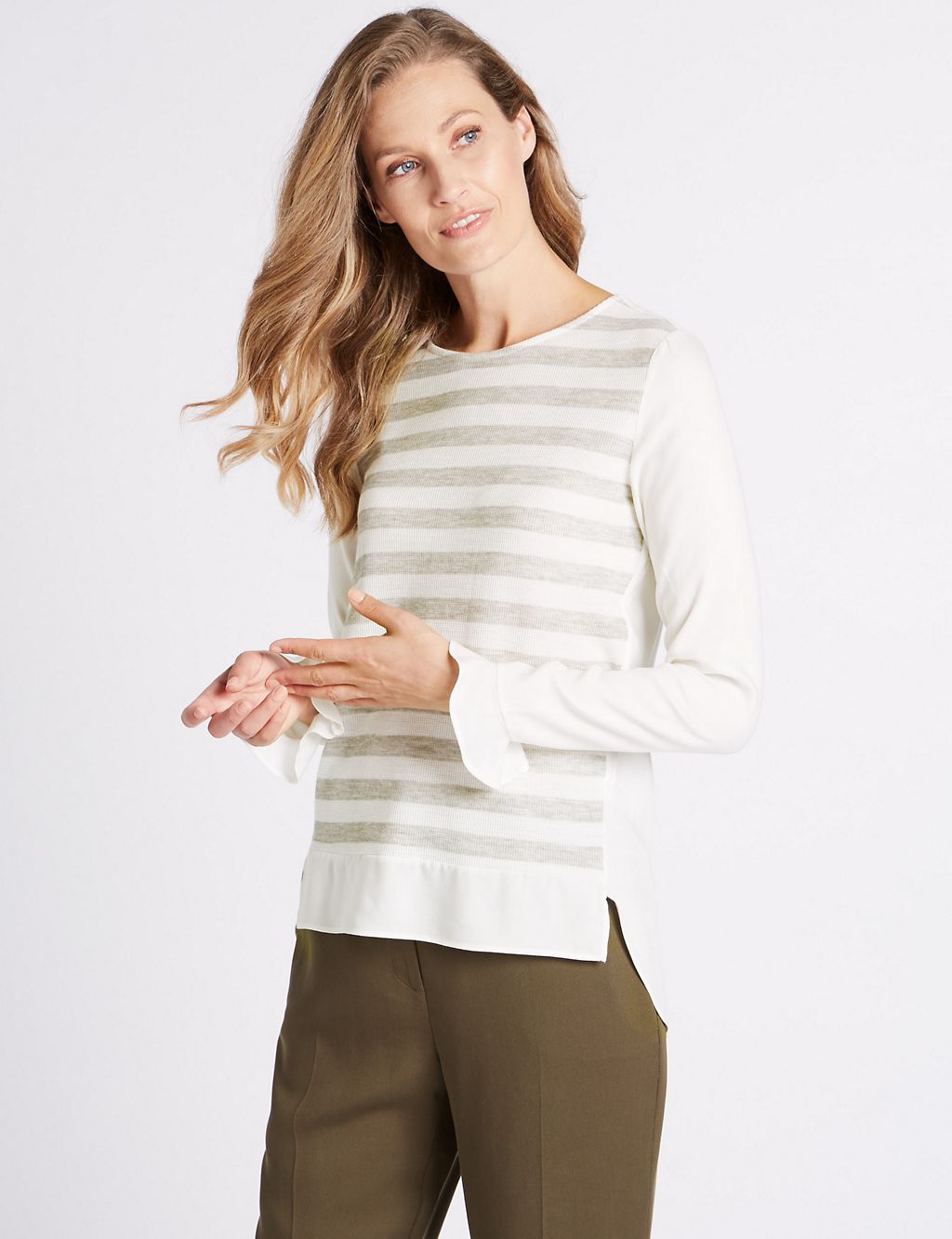 Striped Round Neck Long Sleeve Tunic 3 of 5