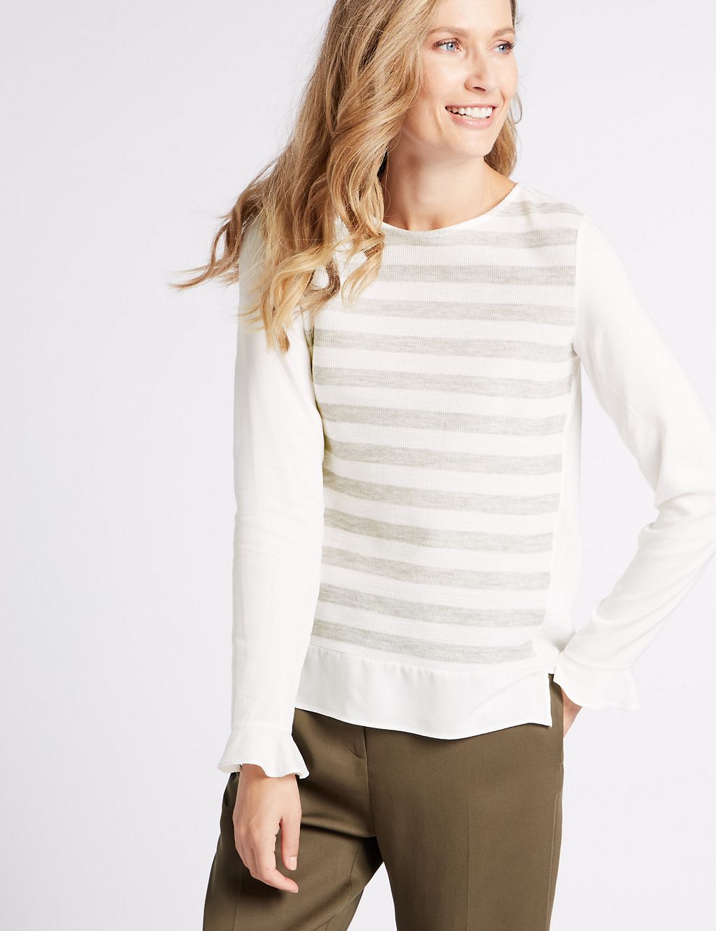 Striped Round Neck Long Sleeve Tunic 2 of 5