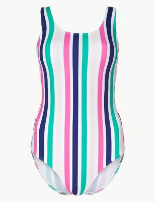 Striped Scoop Neck Swimsuit Image 2 of 4