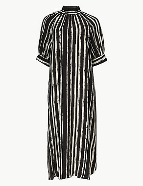 Striped Shift Midi Dress Image 2 of 4
