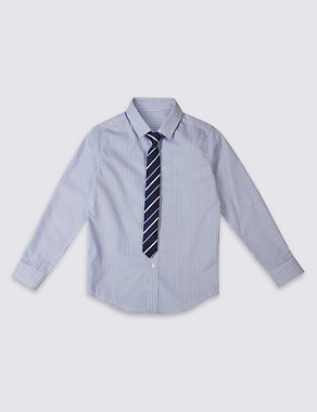Striped Shirt with Tie (3-14 Years) Image 2 of 4