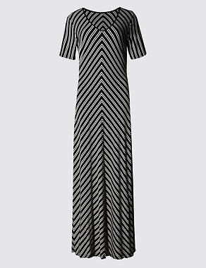Striped Short Sleeve Maxi Dress Image 2 of 3